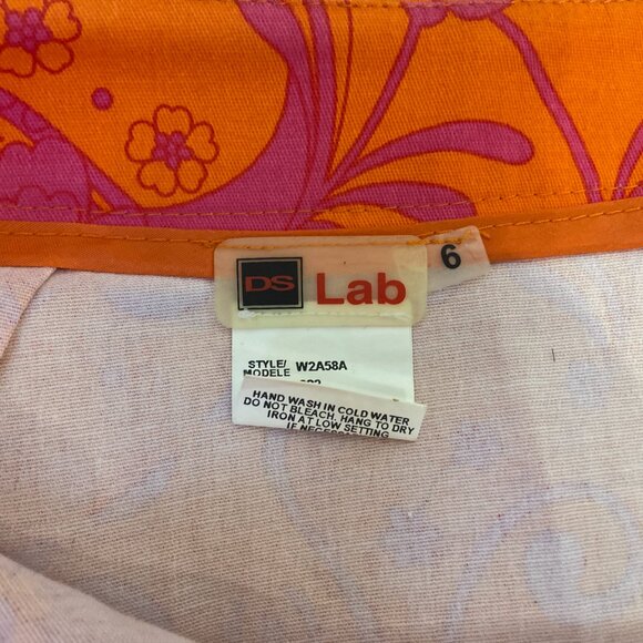 Funky Paisley & Floral Mini Skirt - Hot Pink & Orange - Picture 4 of 4